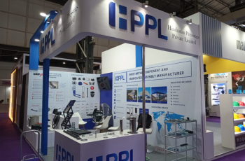 Custom exhibition booth for energy brand at POWERGEN India 2025 in New Delhi.